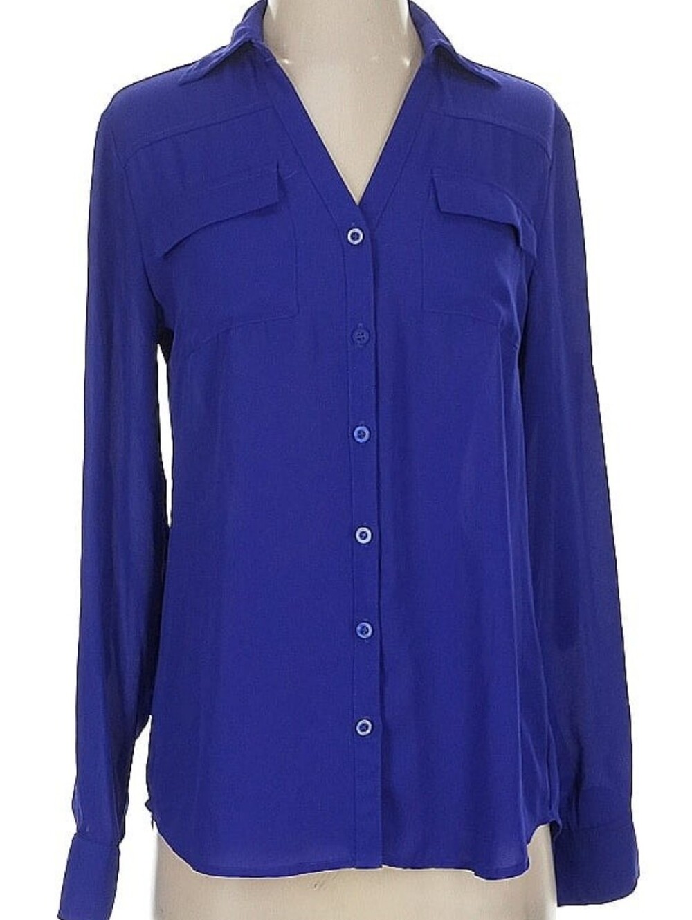 New York & Company Women's Button-Down Shirt in Vibrant Purple